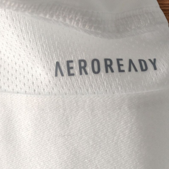 Adidas Girls White Sports Bra with Rainbow Logo - Picture 4 of 5